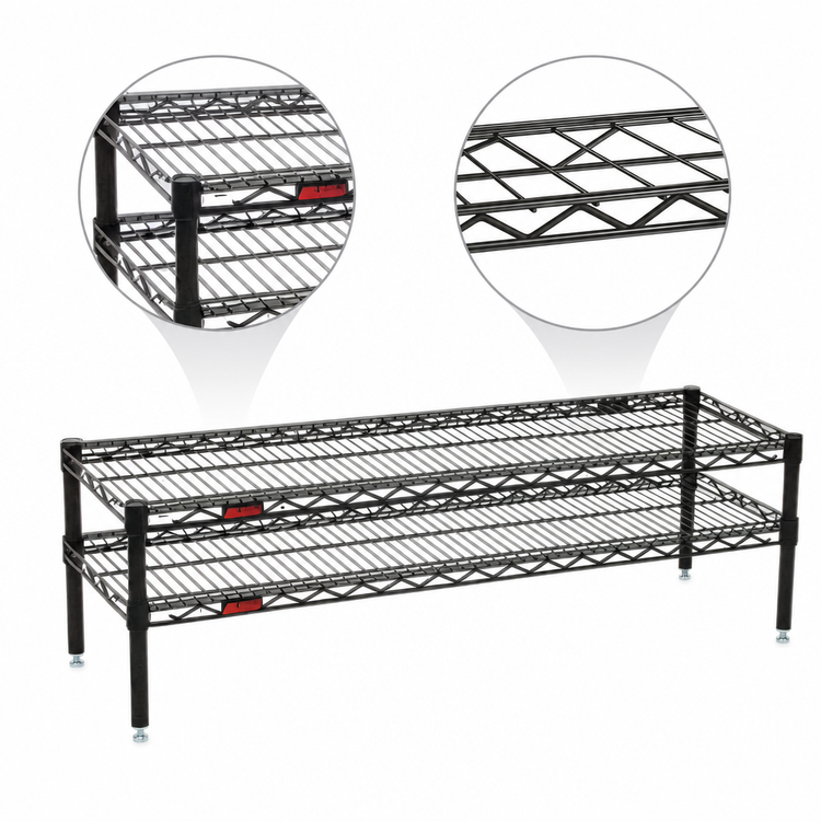 Product image #3 for Eagle Group QuadTruss 2-Tier Front Case Merchandise Wire Shelving Unit, 54W x 14D x 14H, White Epoxy Finish