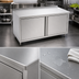 Thumbnail image #3 for John Boos Enclosed Cabinet Base Work Table with Hinged Doors, 48 Inch W x 24 Inch D, 14-Gauge 300-Series Stainless Steel Top