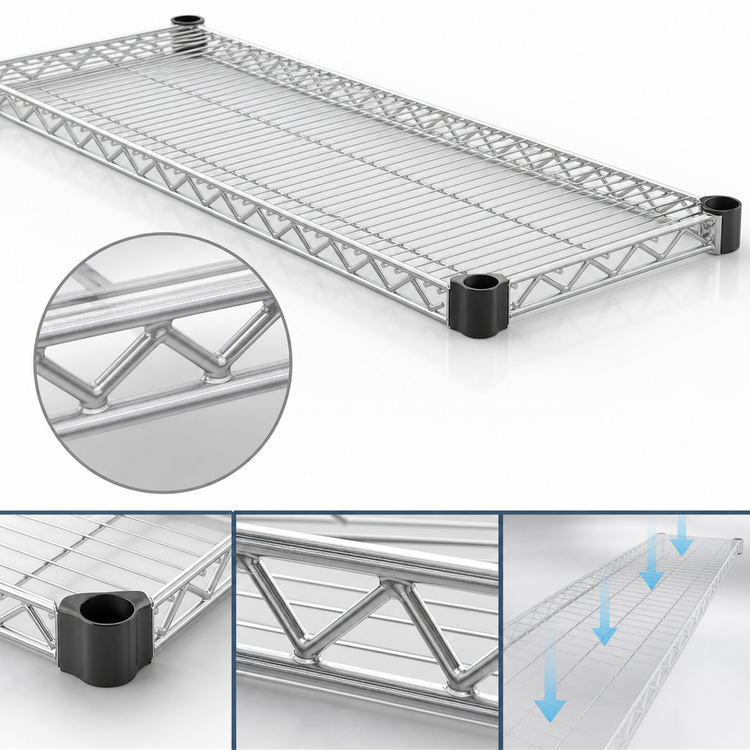 Product image #3 for EAGLEbrite Quad-Adjust Wire Shelf, 72 Inch x 21 Inch, Zinc Finish, 600 lb Capacity