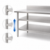 Thumbnail image #3 for Adjustable 18-Gauge 430 Stainless Steel Work Table Undershelf, 144-Inch x 24-Inch, for Uni-Lok Hat Channel Frames