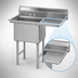 Thumbnail image #3 for Advance Tabco Special Value Series 1-Compartment Fabricated Sink with Right Drainboard, 18