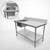 Thumbnail image #3 for Stainless Steel Sink Table With Left Prep Sink, 72 x 24 Inches