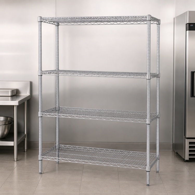 Product image #3 for Quantum 72-Inch W x 30-Inch D x 86-Inch H 4-Shelf Wire Shelving Starter Kit, 304 Stainless Steel