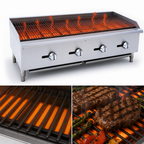 Thumbnail image #3 for Hurakan by Equip.me 48-Inch Gas Countertop Charbroiler with 4 Burners