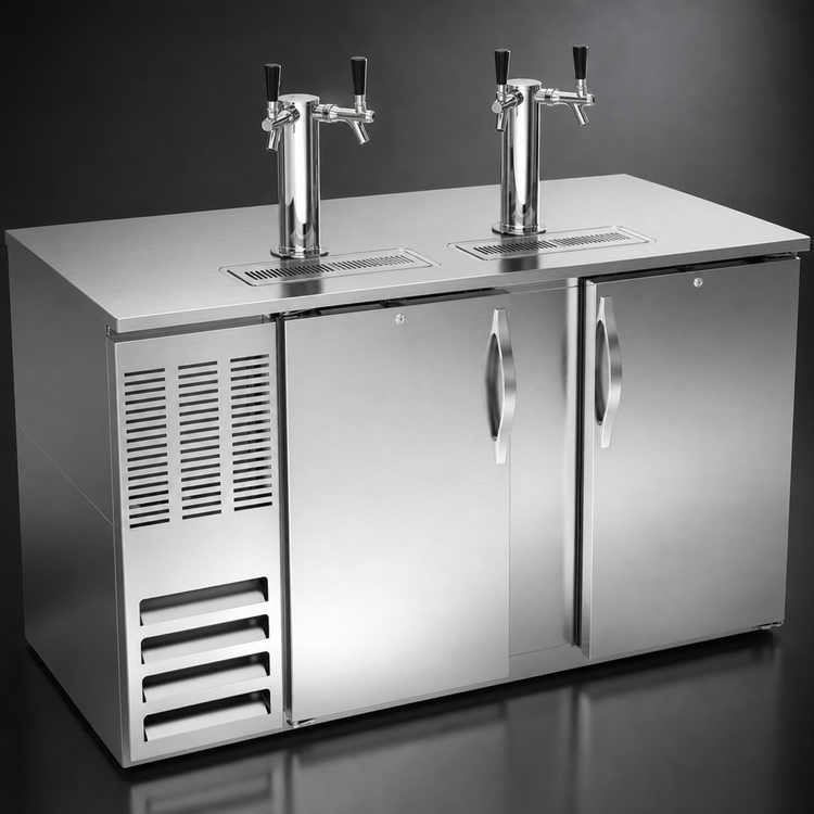 Product image #3 for Beverage-Air DD58HC-S 58-Inch Stainless Steel Direct Draw Beer Dispenser with Solid Doors and 3-Keg Capacity