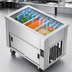 Thumbnail image #3 for DineXpress DXP6BCM 6-Pan Full-Size Mechanically Cooled Serving Counter with Sliding Doors