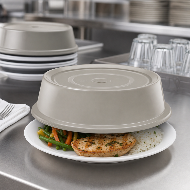 Product image #4 for Cambro Versa Camcover Round Fiberglass Plate Cover, 9-9/16 Inch Inside Diameter, Granite Gray