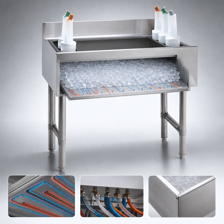 Product image #3 for 24-Inch Stainless Steel Cocktail Unit with 7-Circuit Cold Plate and 12-Inch Deep Ice Bin