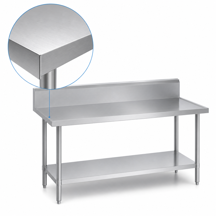 Product image #3 for Duke 84-Inch x 36-Inch Stainless Steel Work Table with 10-Inch Riser and Marine Edge