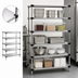 Thumbnail image #3 for Quantum 5-Shelf Stationary Solid Stainless Steel Shelving Starter Kit, 60W x 14D x 54H
