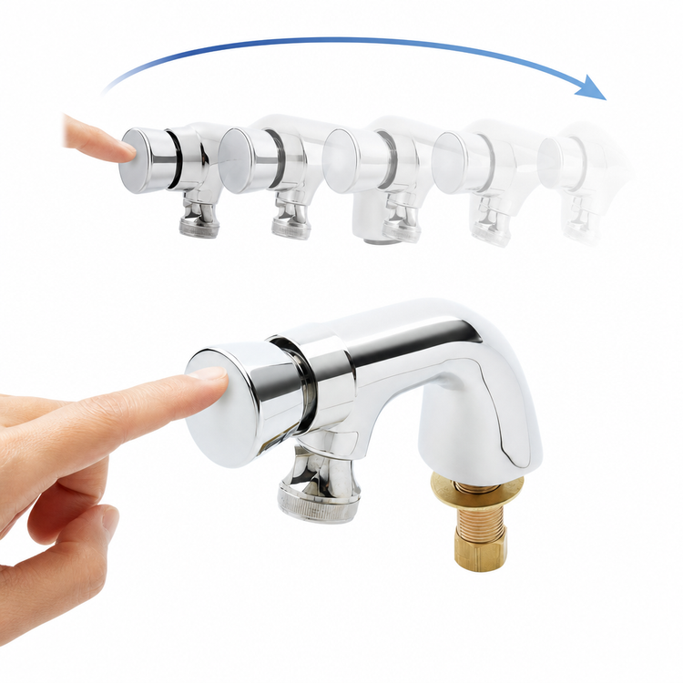 Product image #3 for Heavy-Duty Slow Self-Closing Push-Button Rose Spray Manual Faucet