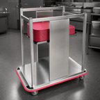 Thumbnail image #3 for Carter-Hoffmann (Middleby) OTD1622 Open Cabinet Mobile Tray Dispenser, Single Stack, Stainless Steel, 16 x 22-Inch Trays