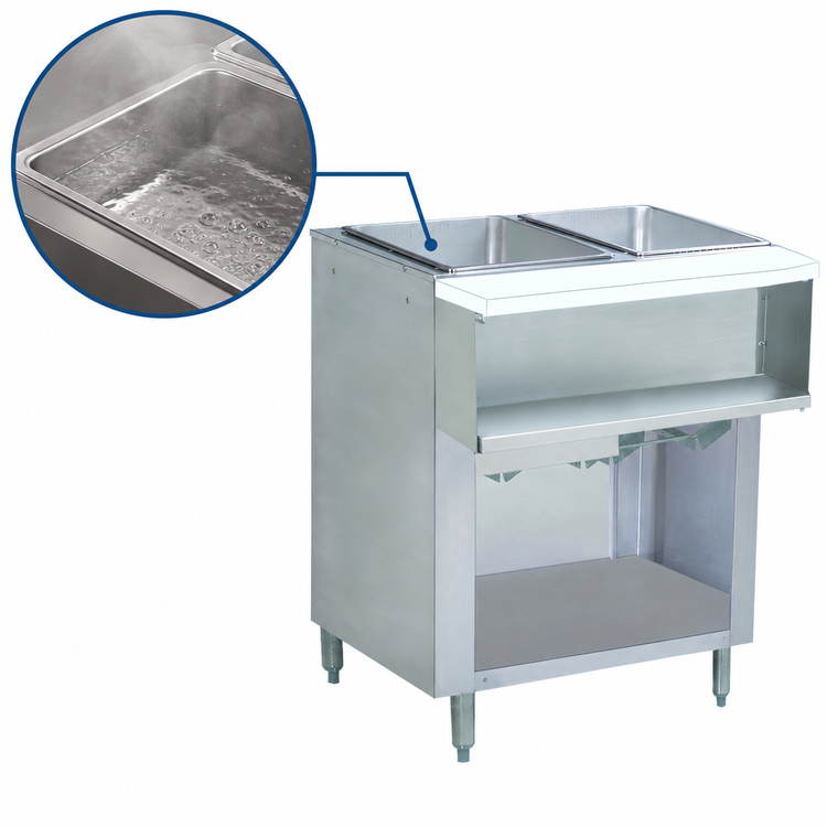 Product image #3 for Advance Tabco Triumph Supreme 2-Well Propane Water Bath Hot Food Table with Open Undershelf