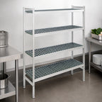 Thumbnail image #3 for Fermod Fermostock 4R38C83 4-Tier Perforated Polymer Starter Shelving Unit, 38W x 22D x 83H, Gray, Stationary