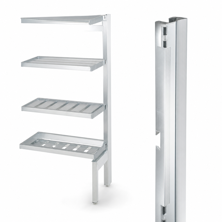 Product image #3 for Channel Aluminum Cantilevered Shelving Right Upright, 72-Inch High