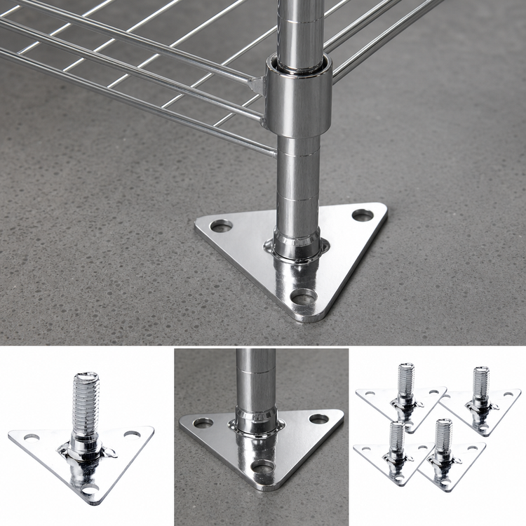 Product image #3 for Winco Commercial Shelving Foot Plate with Screws, 4-Pack