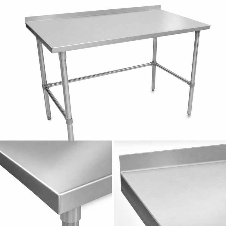 Product image #3 for John Boos Stallion 84-Inch x 36-Inch Stainless Steel Work Table with 1-1/2-Inch Rear Riser