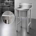 Thumbnail image #3 for Eagle Group 314-16-1-X 1-Compartment Stainless Steel Sink, 23-1/4"W x 27-1/2"D, 16" x 20" x 13-1/2" Bowl, 9-1/2" Backsplash