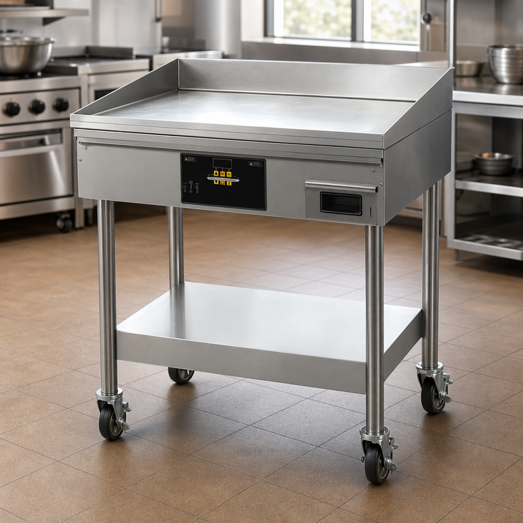 Product image #3 for AccuTemp AccuSteam Electric Floor Griddle with Stand and Casters, 36 x 24 Inch Cooking Surface