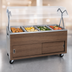 Thumbnail image #3 for Vollrath 2-Series Affordable Portable 4-Well Open-Well Hot Food Station with Buffet Breath Guard and Sliding Door Storage Base