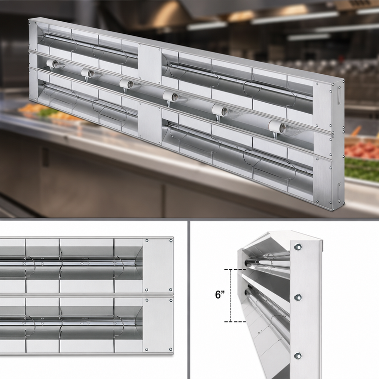 Product image #3 for Hatco Glo-Ray® 30-Inch Double Lighted Infrared Strip Heater, Aluminum, 1.44 kW