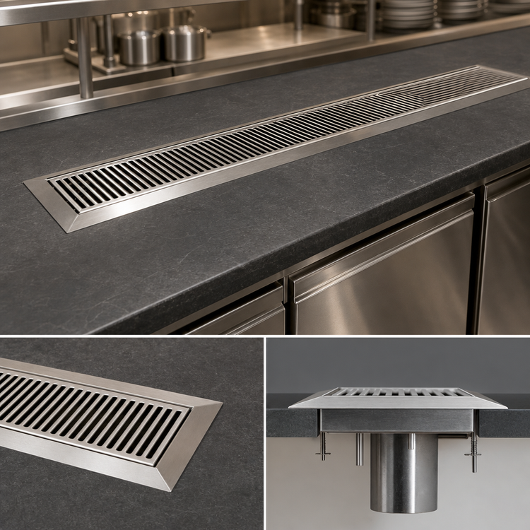 Product image #3 for John Boos 18-Inch Drop-In Stainless Steel Urn Trough with Removable Grate