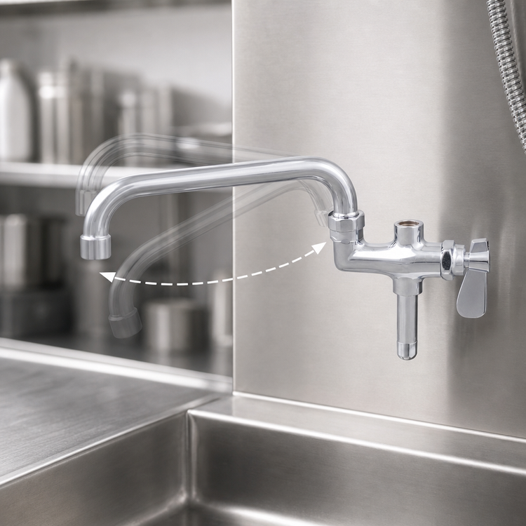 Product image #3 for John Boos 8-Inch Swing Spout Lead-Free Add-On Faucet for Pre-Rinse Units