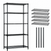 Thumbnail image #3 for Quantum Stationary Wire Shelving Starter Kit, 72 Inches W x 12 Inches D x 86 Inches H, Black Epoxy Antimicrobial Finish