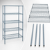 Thumbnail image #3 for Quantum Wire Shelving Starter Kit, 24 x 21 x 74 Inches, 5 Shelves, Gray Epoxy Antimicrobial Finish