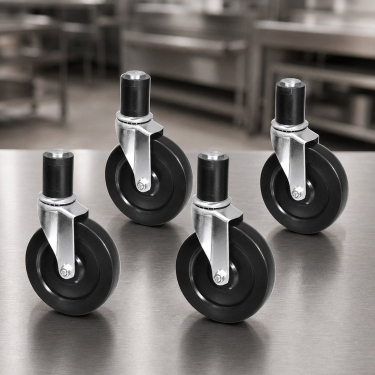 Product image #3 for Advance Tabco 5-Inch Swivel Stem Caster Set of 4 with Galvanized Legs for 24-Inch Tall Tables and Mixer Stands
