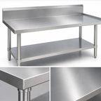 Thumbnail image #3 for Duke Manufacturing 314S-36120-10R 120-Inch Stainless Steel Work Table with 10-Inch Riser, Marine Edge, Undershelf