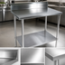 Thumbnail image #3 for BK Resources 72 Inch x 24 Inch 18 Gauge T-430 Stainless Steel 5 Inch Riser Work Table with Undershelf