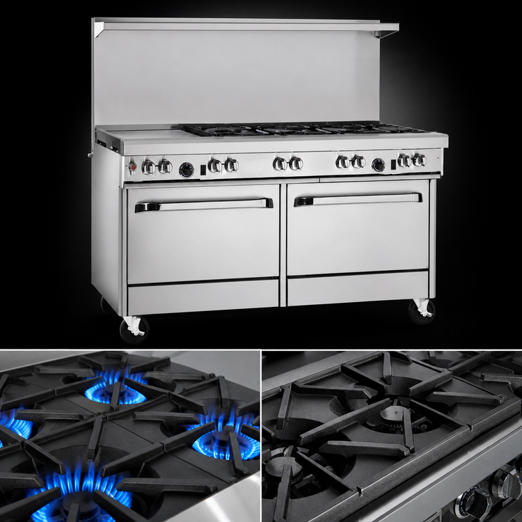 Product image #3 for Southbend Ultimate 60-Inch Gas Restaurant Range with 4 Open Burners, 36-Inch Griddle and 2 Standard Ovens
