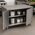 Thumbnail image #3 for Flat Top Stainless Steel Chef Table Cabinet Base with Hinged Doors, 60 x 30 Inches