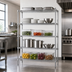 Thumbnail image #3 for Redipak 5-Tier Stationary Wire Shelving Unit, 48W x 24D x 74H, EAGLEgard Hybrid Epoxy Finish