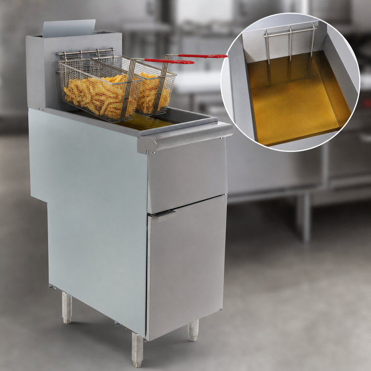 Product image #4 for General GFF3-40N Natural Gas Floor Fryer, 40 lb Capacity