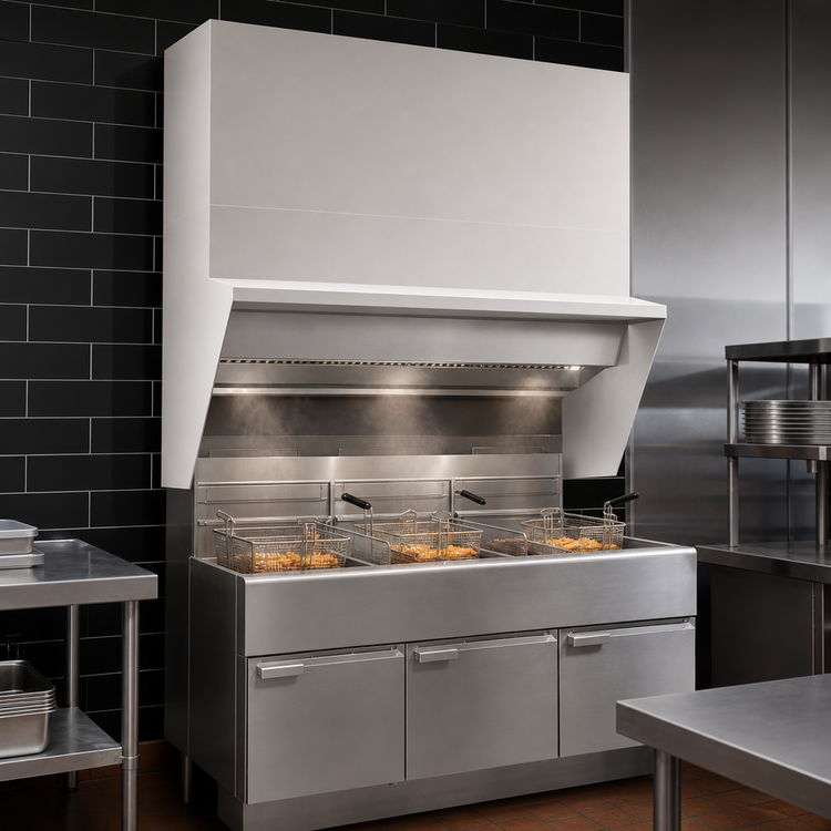 Product image #4 for Avtec SimpleSpec 54-Inch Type I Wall-Mount Fryer Hood for 3 Fryers