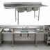 Thumbnail image #3 for Eagle Group 3-Compartment Floor Model Sink with Dual 24-Inch Drainboards, 102-Inch Wide, 430 Stainless Steel