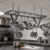 Thumbnail image #3 for Eagle Group Ceiling-Mounted Triple-Bar Stainless Steel Pot Rack, 28 x 20 x 18 Inches