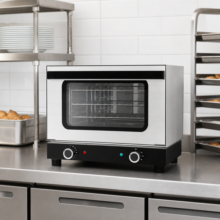 Product image #3 for CookRite Quarter-Size Countertop Electric Convection Oven with Double-Pane Glass Doors