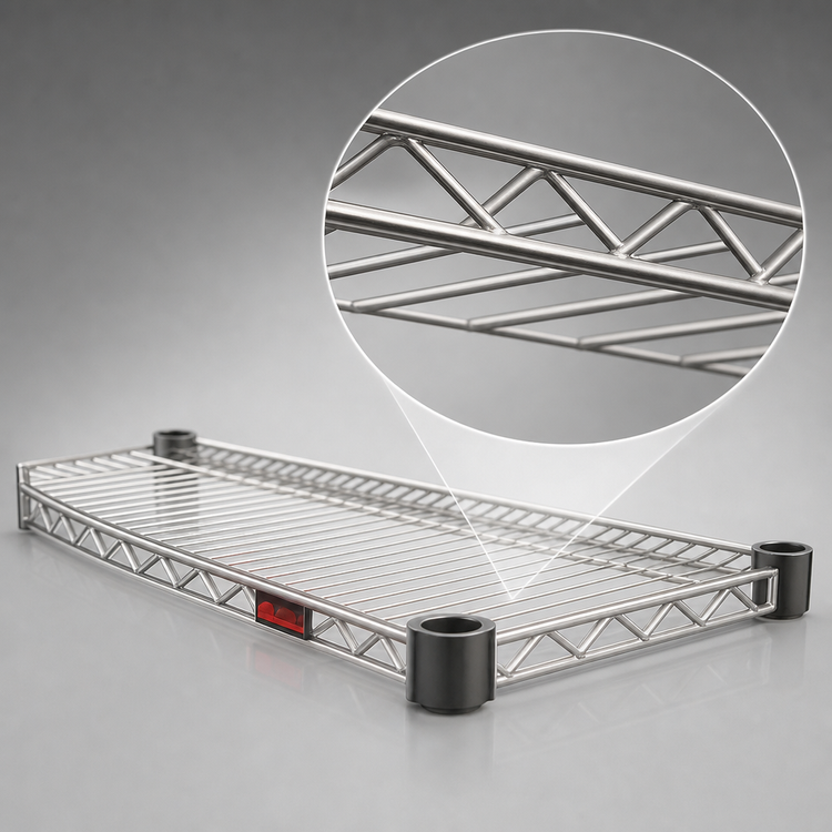 Product image #3 for Eagle Group QuadTruss Quad-Adjust 72-Inch x 24-Inch Wire Shelf, Stainless Steel Finish