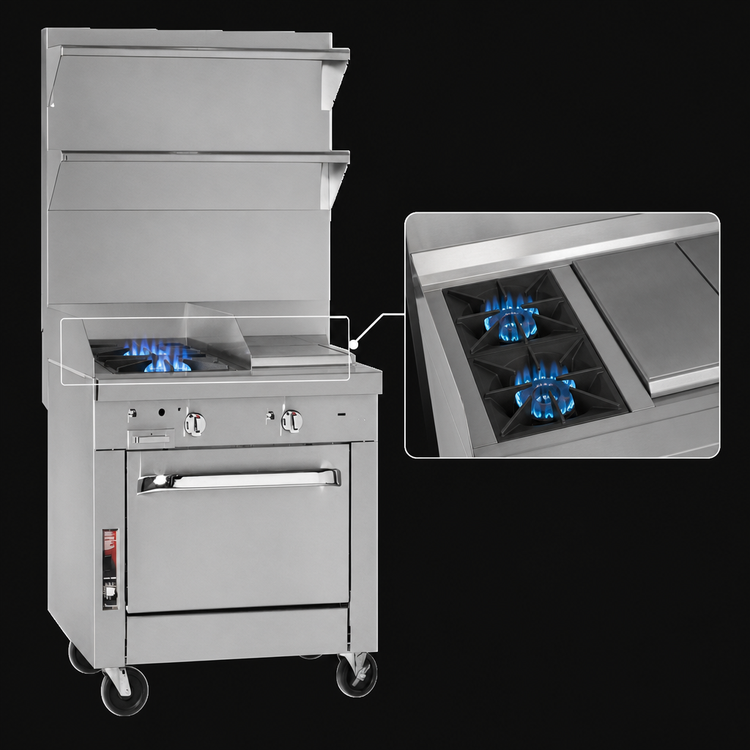 Product image #3 for Southbend Platinum Heavy Duty 36-Inch Modular Gas Range with 2 Open Burners and 2 Hot Tops