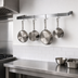 Thumbnail image #3 for BK Resources Wall-Mount Single Bar Pot Rack, 48 Inch x 12 Inch, 304 Stainless Steel, 4 Hooks