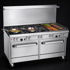 Thumbnail image #3 for Southbend (Middleby) Ultimate 4604AC-2G 60-Inch Gas Range with 6 Burners, 24-Inch Griddle, Convection Oven & Cabinet Base