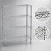 Thumbnail image #3 for Eagle Group 4-Tier Starter Wire Shelving Unit, 36 x 21 x 63 Inches, Stainless Steel Finish