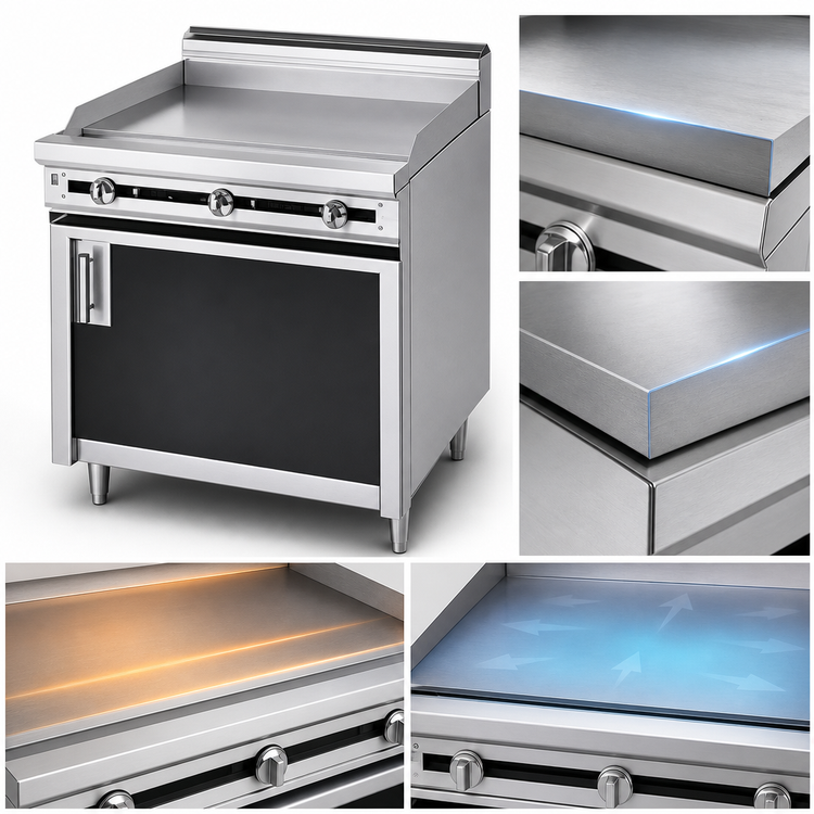 Product image #3 for Jade Range Titan JTRH-18G 18" Heavy Duty Gas Griddle Top Range with Cabinet Base