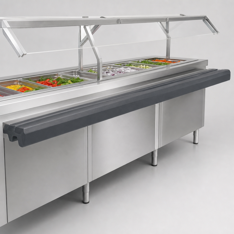 Product image #3 for Cambro Versa Food Bar 6 Ft Black Tray Rail