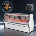 Thumbnail image #3 for Howard-McCray 34E Series R-CFS34E-10-LED Fish/Poultry Service Case, 124-1/2-in W, Endless, Remote Refrigeration, Straight Glass, White
