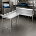Thumbnail image #3 for Advance Tabco Island-Clean L-Shaped Left-Hand Dish Table, 119-Inch, 14-Gauge 304 Stainless Steel