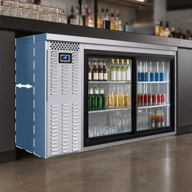 Product image #3 for Continental Refrigerator BB69SNSSSGD 69" Shallow Depth Refrigerated Back Bar Cooler with Sliding Glass Doors